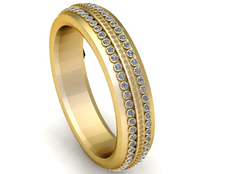 Wide Band Eternity Ring 3D Print Model