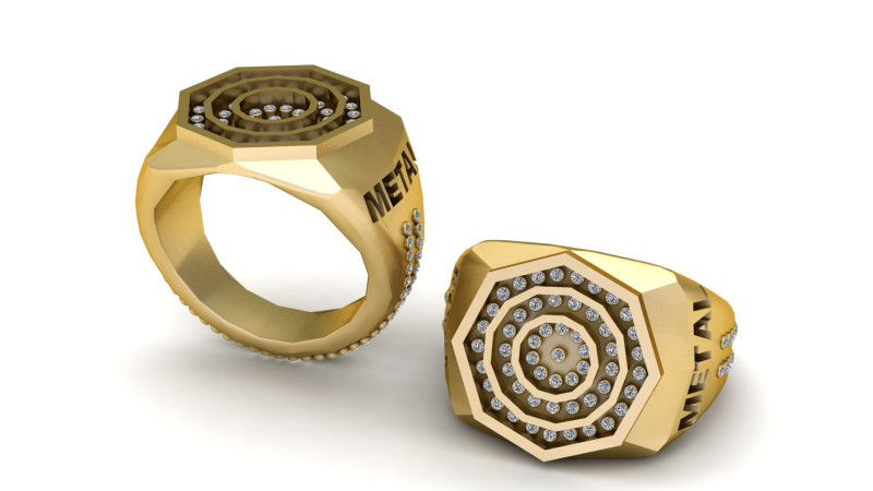 3D Render Gold Ring 3D प्रिंट मॉडल .c4d .max .obj .3ds .fbx .stl .blend
