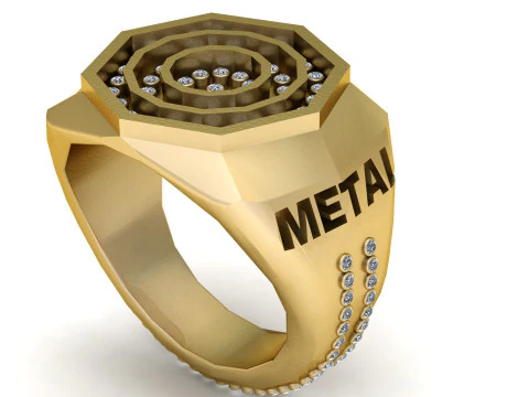 3D Render Gold Ring 3D Print Model