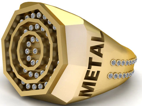 3D Render Gold Ring 3D Print Model