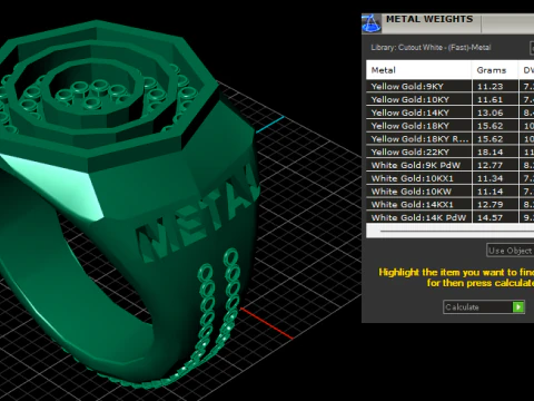 3D Render Gold Ring 3D Print Model