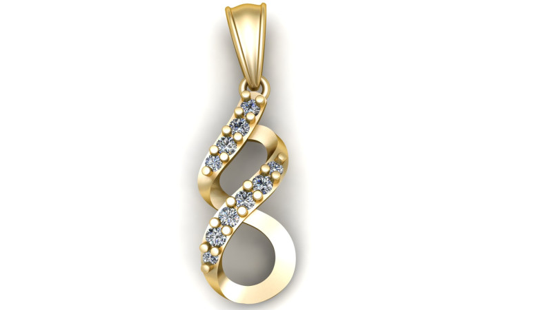 Infinity Pendant 3D Print Model .c4d .max .obj .3ds .fbx .stl .blend 