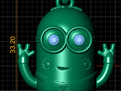 Golden Robot Pendant 3D Print Model