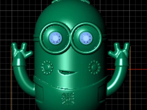 Golden Robot Pendant 3D Print Model