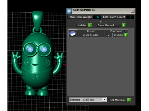 Golden Robot Pendant 3D Print Model