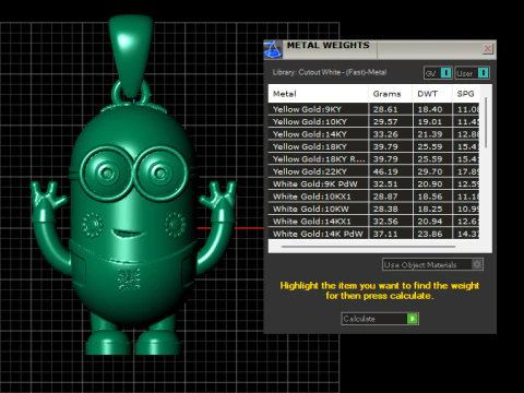 Golden Robot Pendant 3D Print Model