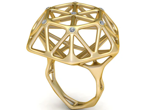 Lattice Geometric Dome Ring 3D Print Model