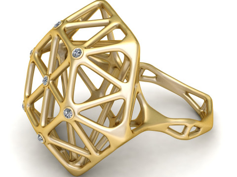 Lattice Geometric Dome Ring 3Dプリントモデル