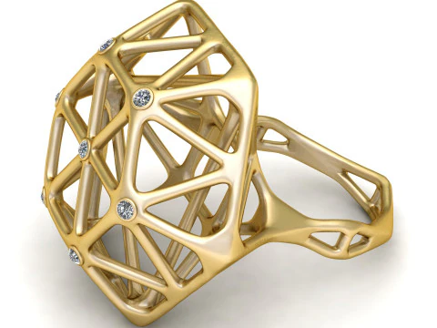 Lattice Geometric Dome Ring 3D Print Model