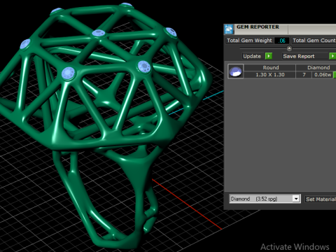 Lattice Geometric Dome Ring 3Dプリントモデル