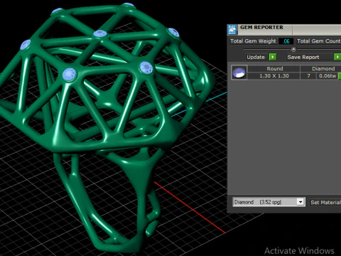 Lattice Geometric Dome Ring 3D Print Model