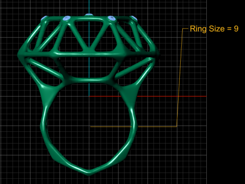 Lattice Geometric Dome Ring 3Dプリントモデル