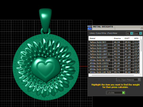 Royal Bloom Heart Pendant 3D 打印模型