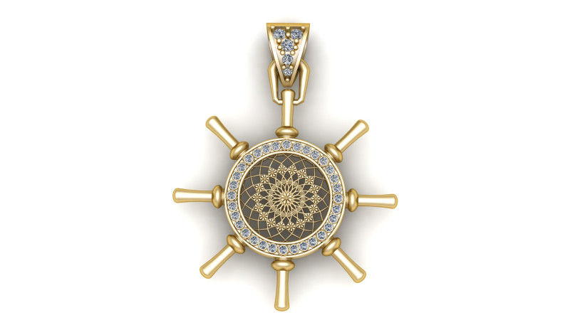 Celestial Helm Mandala Pendant Model Cetak 3D .c4d .max .obj .3ds .fbx .stl .blend