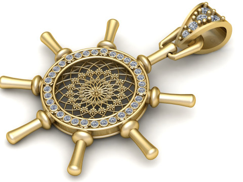 Celestial Helm Mandala Pendant Modello di stampa 3D