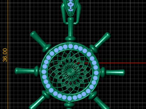 Celestial Helm Mandala Pendant Modello di stampa 3D