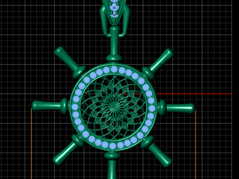 Celestial Helm Mandala Pendant Modello di stampa 3D