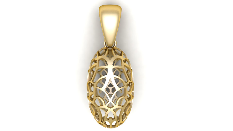 Golden Lattice Egg Pendant Modelo de impresión 3D .c4d .max .obj .3ds .fbx .stl .blend 