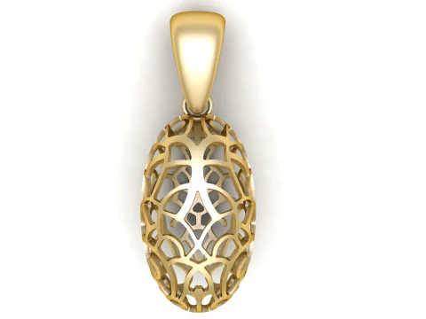 Liontin Telur Kisi Emas Model Cetak 3D