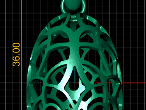 Golden Lattice Egg Pendant 3D Print Model