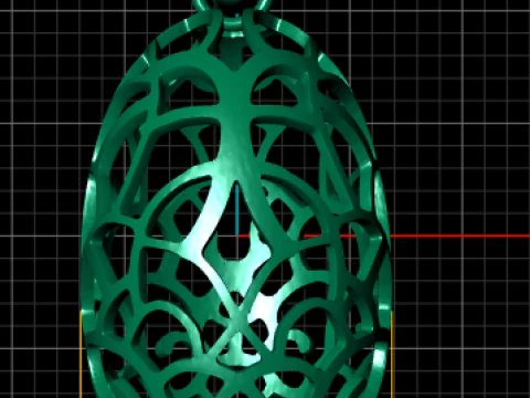 Golden Lattice Egg Pendant 3D Print Model