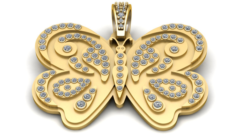 Celestial Wings Butterfly Pendant 3D प्रिंट मॉडल .c4d .max .obj .3ds .fbx .stl .blend