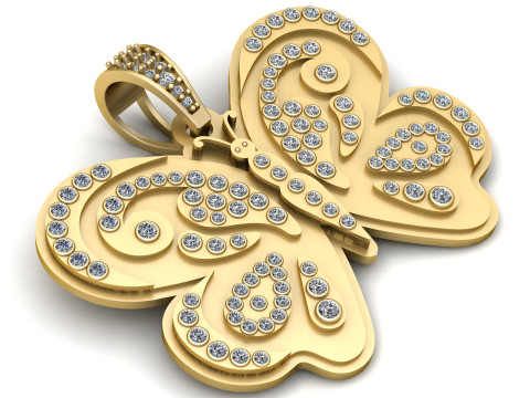 Celestial Wings Butterfly Pendant 3D प्रिंट मॉडल