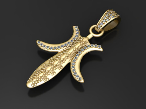 Royal Dagger Diamond Pendant 3D Print Model