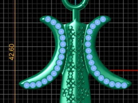 Royal Dagger Diamond Pendant 3D Print Model