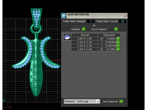 Royal Dagger Diamond Pendant 3D Print Model