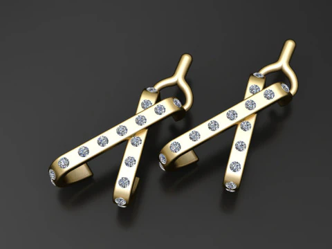 Golden Awareness Ribbon Pendant 3D Print Model