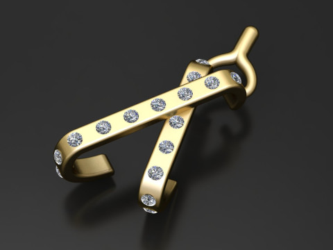 Golden Awareness Ribbon Pendant Modello di stampa 3D