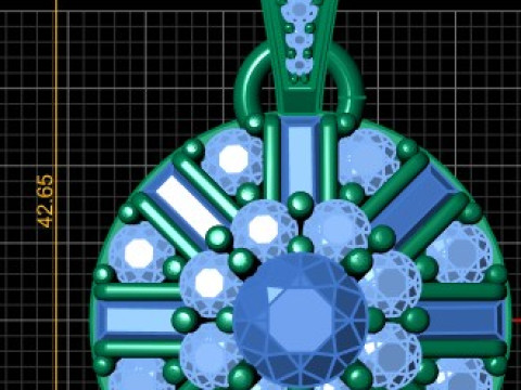 Radiant Halo Gemstone Pendant 3D Print Model