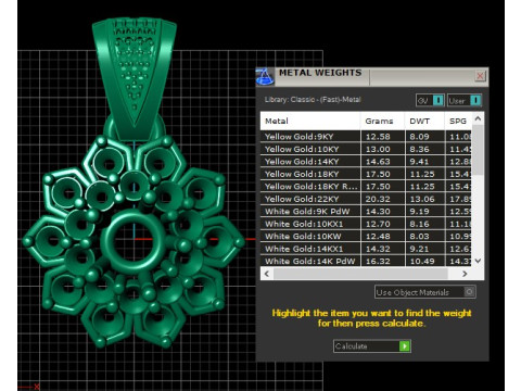 Emerald Sunburst Pendant 3D Print Model