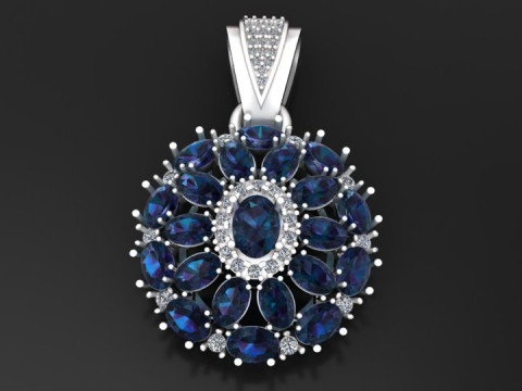 Regal Ruby Bloom Pendant 3D 打印模型