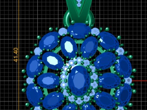 Regal Ruby Bloom Pendant 3D 打印模型