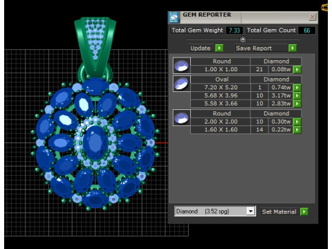 Regal Ruby Bloom Pendant 3D 打印模型