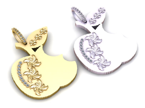 Floral Blossom Apple Pendant Modello di stampa 3D