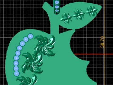 Floral Blossom Apple Pendant Modello di stampa 3D