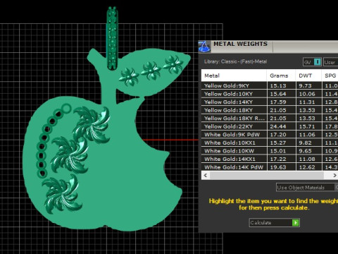 Floral Blossom Apple Pendant Modello di stampa 3D