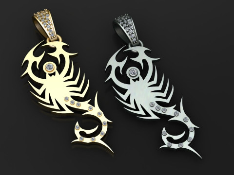 Inferno Fang Tribal Gold Pendant 3D Baskı Modeli