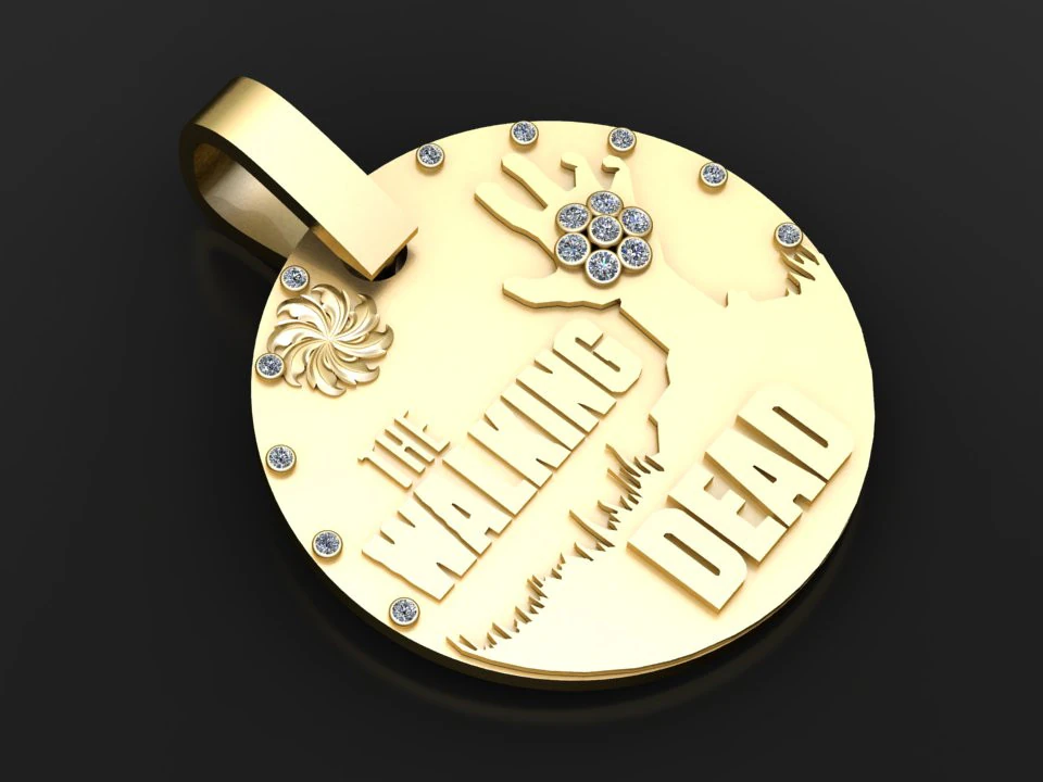 Rise of the Dead The Walking Dead Tribute Pendant 3D Print Model .c4d .max .obj .3ds .fbx .stl .blend 