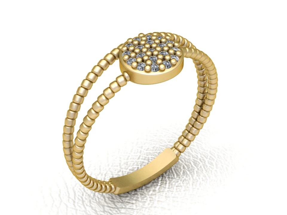 Celeste Bead Cluster Ring 3D Print Model .c4d .max .obj .3ds .fbx .stl .blend 