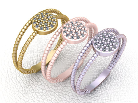 Celeste Bead Cluster Ring 3D 프린트 모델