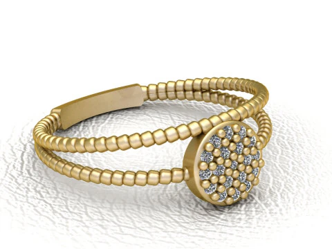 Celeste Bead Cluster Ring 3D Print Model