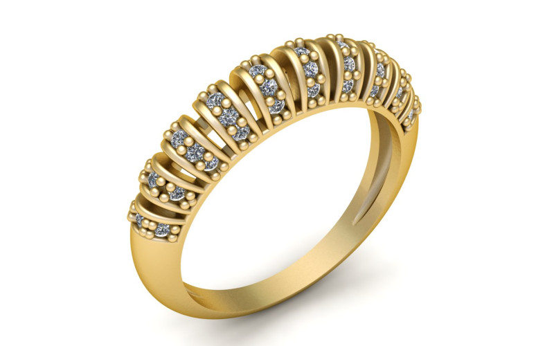Golden Radiance Diamond Band 3D Принт Модель .c4d .max .obj .3ds .fbx .stl .blend