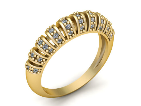 Golden Radiance Diamond Band 3D Baskı Modeli