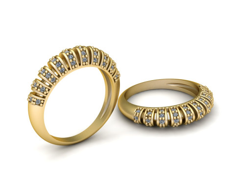 Golden Radiance Diamond Band 3D Print Model