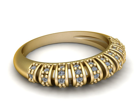 Golden Radiance Diamond Band 3D Print Model