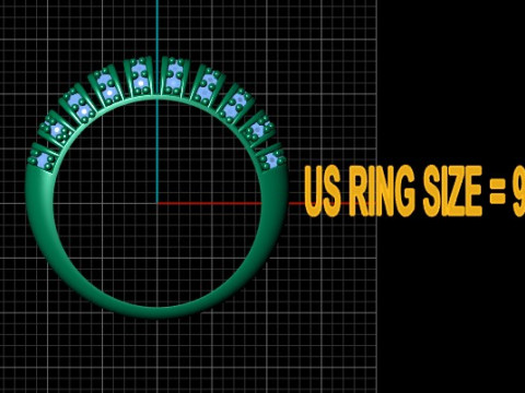 Golden Radiance Diamond Band 3D Print Model